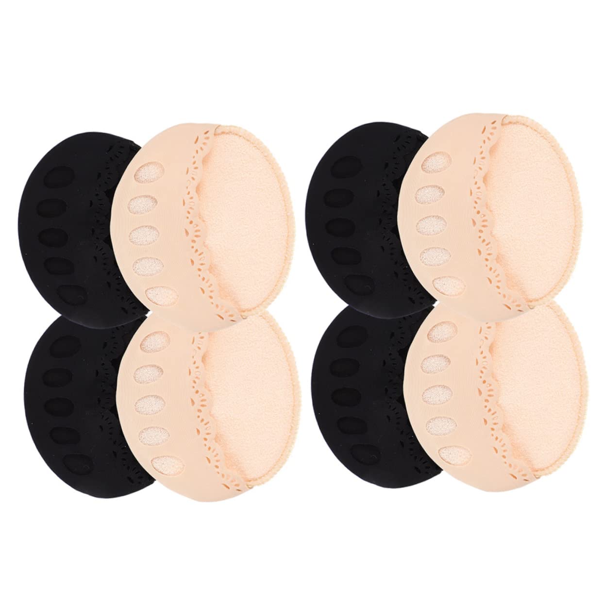 TOVINANNA 4Pairs Women Separated Finger Socks Invisible Palm Half Socks for Comfortable Support Non Slip Design for High Heels and Everyday Wear Skin Tone