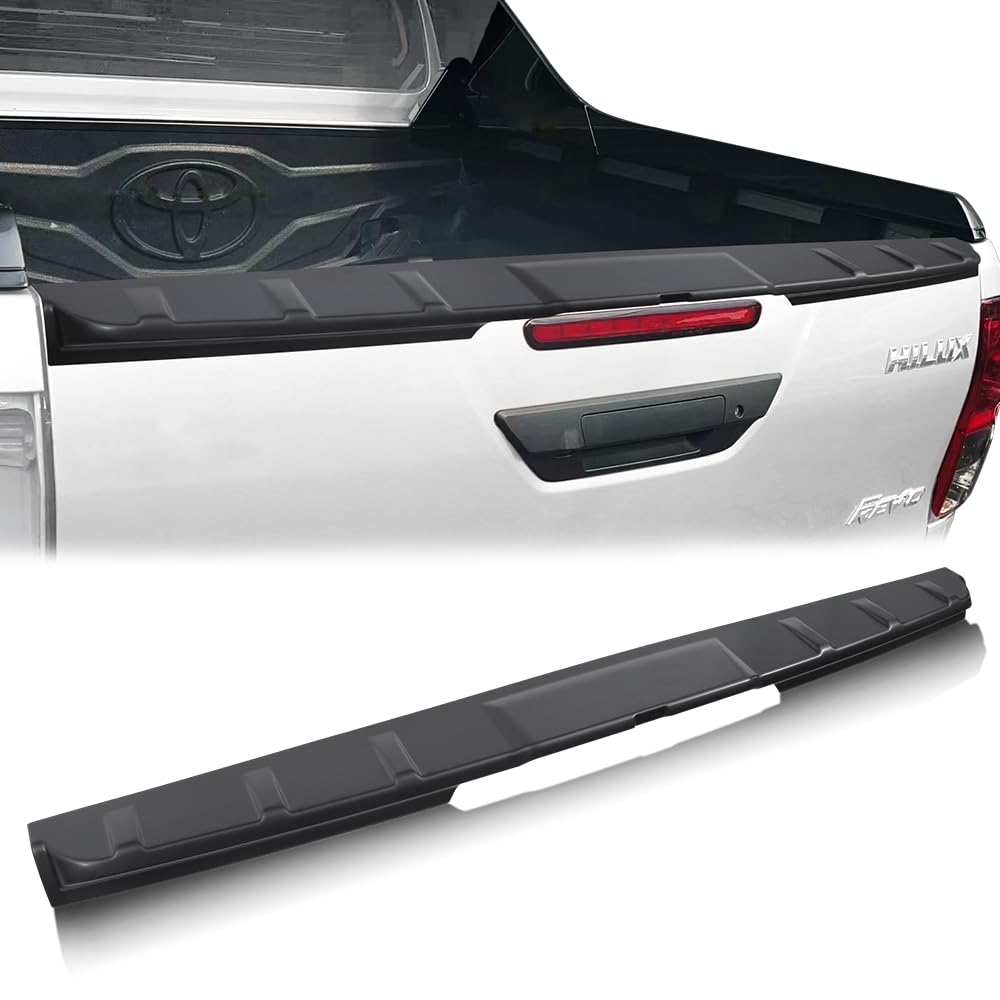 Spoiler Protector de Portón Trasero para Toyota Hilux 2021-2026 (Invincible GR Sport) Cubierta Superior de Caja Alerón Trasero ABS Premium para Pintar - Negro Mate