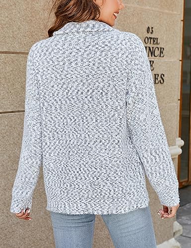 Image of Gihuo Womens Cardigan Sweaters Long Sleeve Lightweight Fuzzy Knit Fall Sweaters 2024 Zip Up Knitted Coat Knitwear