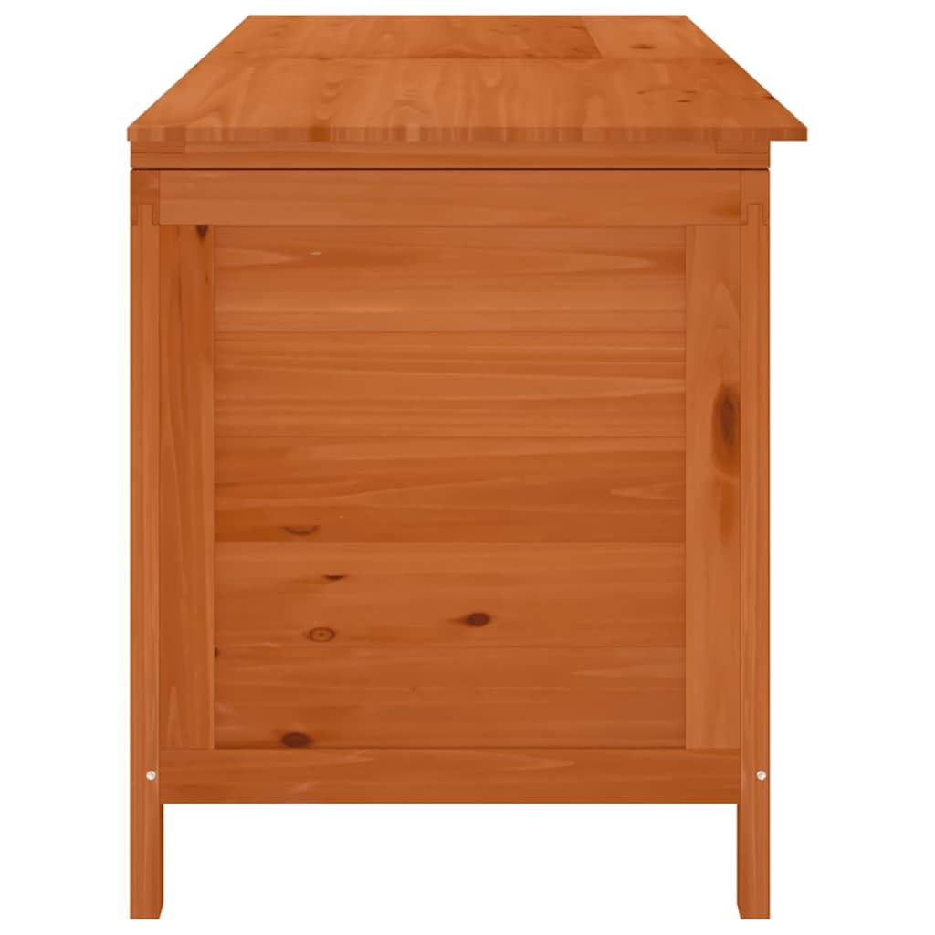 Jardinera marrón, 150 x 50 x 56,5 cm, madera maciza de pino con tapa, caja de almacenamiento, caja de jardín para terraza, balcón