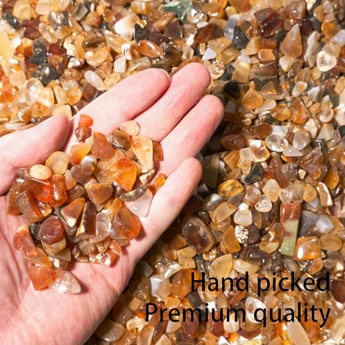 Image of Carnelian Crystal Chips Bulk 2lbs, 2400+ Pieces, 5-8mm Natural Gemstones