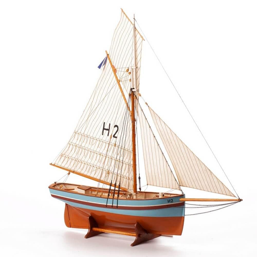 Maquette bateau en bois : Henriette Marie, White, 42cm x 44cm x 10cm
