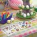 Beistle 4 Sheets Bunny, Basket & Egg Stickers for Easter Party Favors DIY Craft Decorations, 4.75