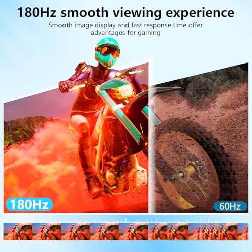 Image of 23.8 inch 2.5K Monitor, QHD 1440P 180Hz Portable Monitor, 178 IPS Laptop Screen Extender with Rotating Adjustable Stand /VESA, USB-C /Type-C /USB-A /HDMI for Laptop Mac PC Windows.