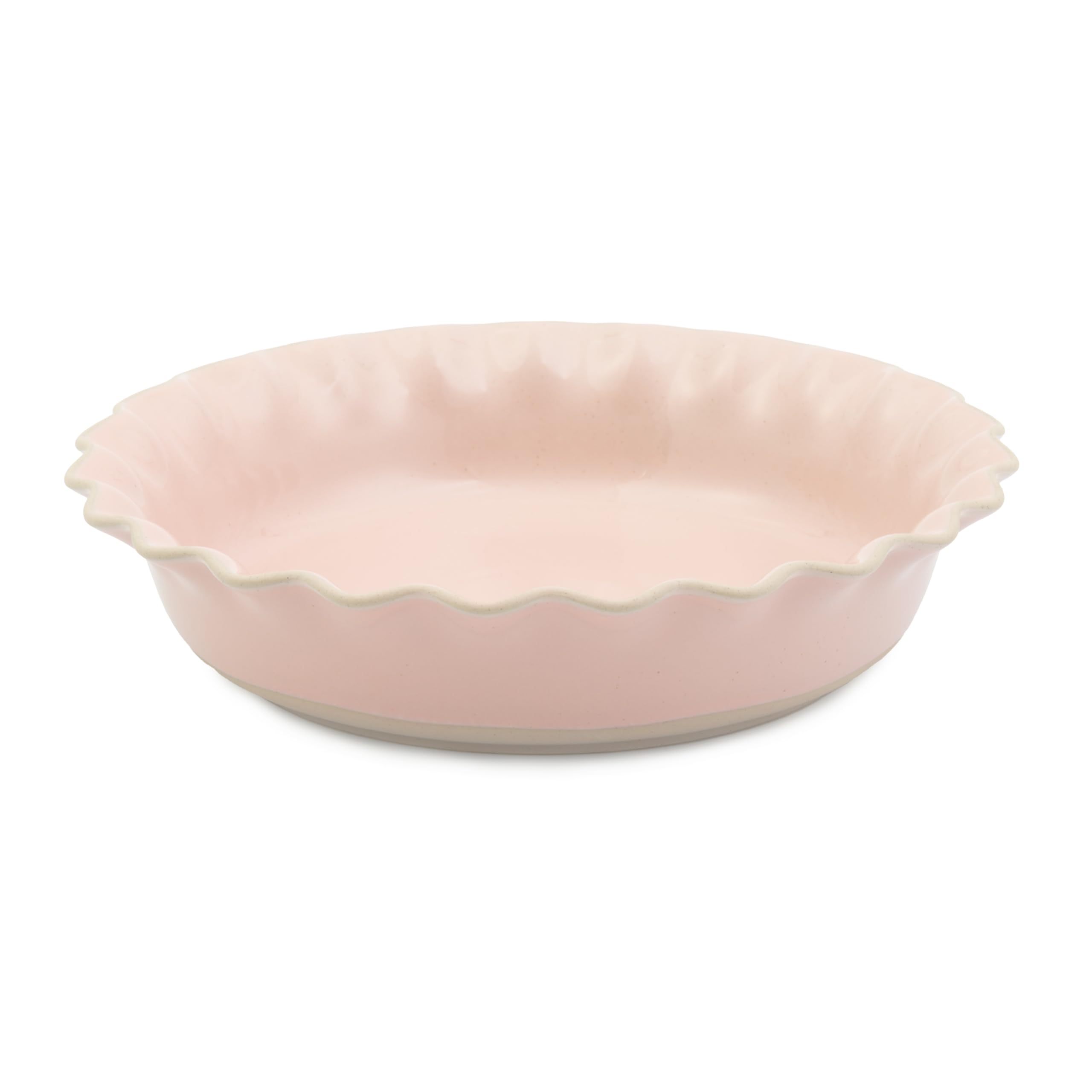 Jamie Oliver Big Love Plat à Tarte, Rose, Rond, Grès Moucheté avec Bords Ondulés, pour Four et Table, Compatible Lave-vaisselle et Micro-ondes, 28x6 cm