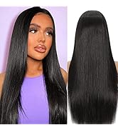 13x6 HD Straight Lace Front Wigs Human Hair 150% Density Pre Plucked with Baby Hair Transparent G...