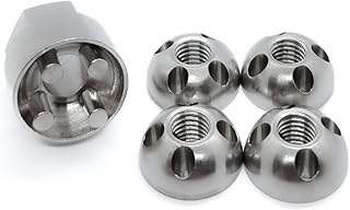 M6 (6mm) 4-hole Anti-Theft Security Nut Set - 304 Stainless Steel | Tamper Proof Reusable Shear Nuts | For Roof Tent, Winch, Light Bar, E-Bike | For 6mm Thead/Bolts