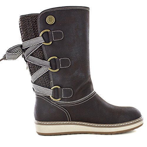 WHITE MOUNTAIN 'TIVIA' Women's Faux Fur Boot, Dark Brown - 6.5 M