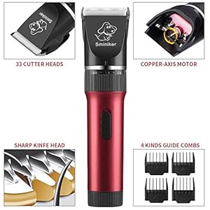 Low Noise Horses Clippers Rechargeable Cordless Pet Clippers Grooming Kit with Storage Bag 5 Speed Professional Animal Clippers Pet Grooming Kit