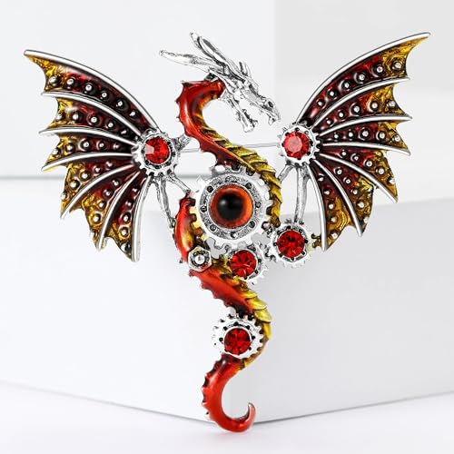 Image of WAKYME Dragon Brooch for Men Suit Lapel Enamel Pins for Suits Fashion Accessories Shirt Clip