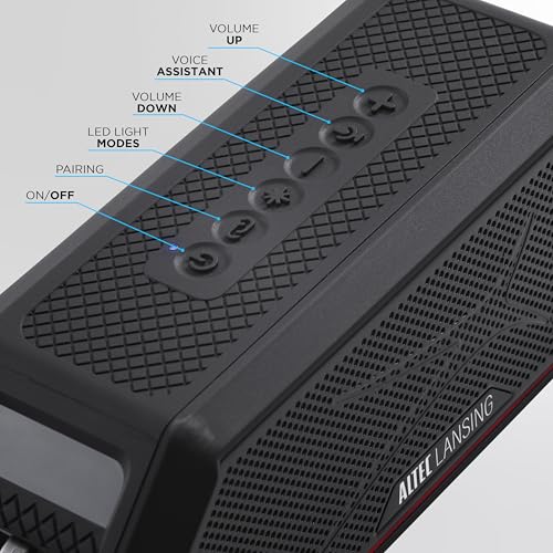 Image of Altec Lansing Magnetic Bluetooth Speaker HYDRAJOLT 2.0, Waterproof IP67, 12W Output Power, 16H Battery, Multicolor LED, 100ft Wireless Range, Voice Assistant, USB-C Quick Charge