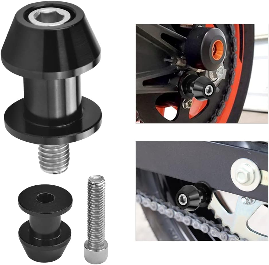 BUENTYA 2 Pcs Swing Arm Spool, 8mm Motorcycle Bobbin Adapters Sliders Stand Motorcycle CNC Rear Stand Aluminium Alloy Paddock Stand Bobbins Swingarm Bobbins for Motorcycle Threaded Rear Rocker Arm