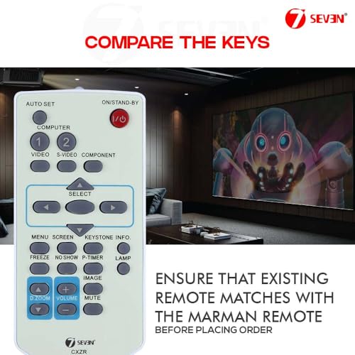 Image of 7SEVEN Compatible with Sanyo 3LCD Projector Remote Suitable for PDG-DXL2000 PLC-SW35 PLC-DXL2000 PLC-WL2503 PLC-WL2500 PLC-WL2501 PDG-DWL2500S PLC-XU116 PLC-XW56 PLC-XU84 PLC-XK2200 and Many Models