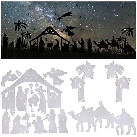 3 Sets Nativity Christmas Cutting Dies for Card Making Metal Die Cuts Stencils for Cards Paper Craft DIY Scrapbooking Album Cover