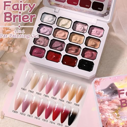 Gel para uñas en paleta de 16 colores y formato esponja para sesiones de manicura creativa en casa 4