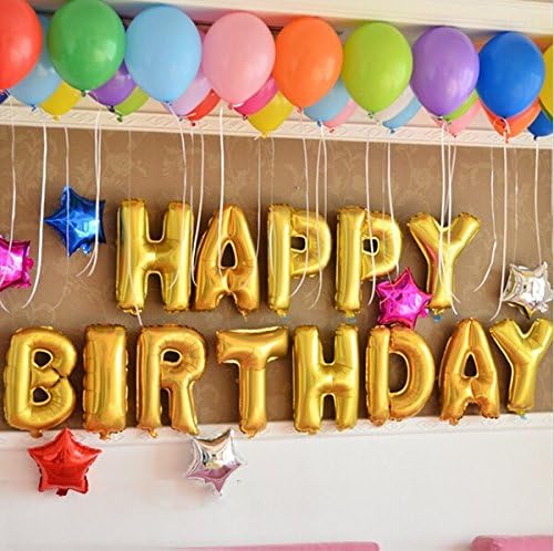 Aluminum Foil Membrane Happy Birthday Silver/gold Set Party Balloons. Letter Balloons Party Decoration