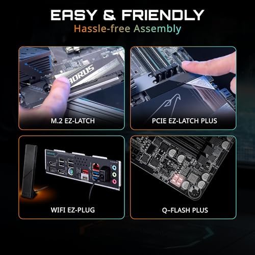 GIGABYTE B850 AORUS Elite WIFI7 AMD AM5 ATX Motherboard, Support AMD Ryzen 9000/8000/7000 Series, DDR5, 14+2+2 Power Phase, 3X M.2, PCIe 5.0, USB-C, WIFI7, 2.5GbE LAN, EZ-Latch, 5-Year Warranty — view 3