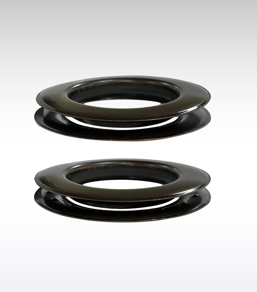 Micron Round #15 Brass Curtain Grommets and Plain Washers, Heavy Duty, Reliable, Durable, Oil Rubbed Bronze Plated 51 mm (2") (100 Pcs Set)