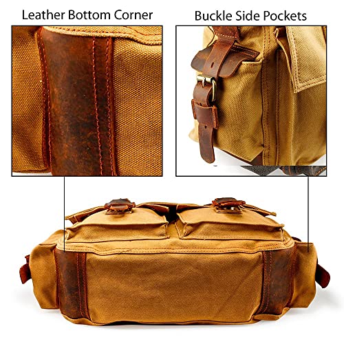 Gearonic Men's Vintage Canvas Satchel School Military Shoulder Messenger Crossbody Bag #TOP4