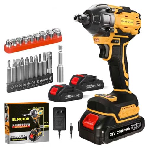 Cordless Impact Wrench, 21V Torque Power Impact Driver, 1/2' Power Impact Wrenches with 2 * 2.0Ah...