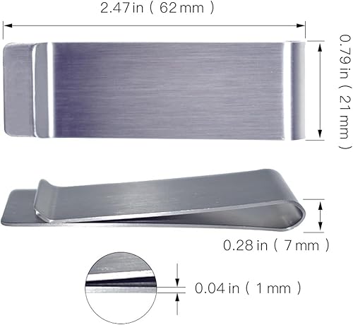 Miniatura 6 de Clip de dinero de acero inoxidable paquete de 4 carteras delgadas titular de la tarjeta de crédito cartera minimalista - plata
