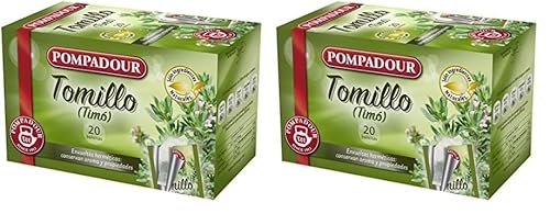 Pompadour Infusión Tomillo - 20 Bolsitas (Paquete de 2)