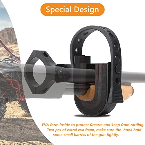 ZIDIYORUO UTV Gun Holder, Strong Elastic Rubber Straps UTV Gun Rack Rifle Carrier, Sturdy Mounts Perfect Fits for 1.75” to 2” Roll Bars, UTV Gun Carrier Sold in Pair