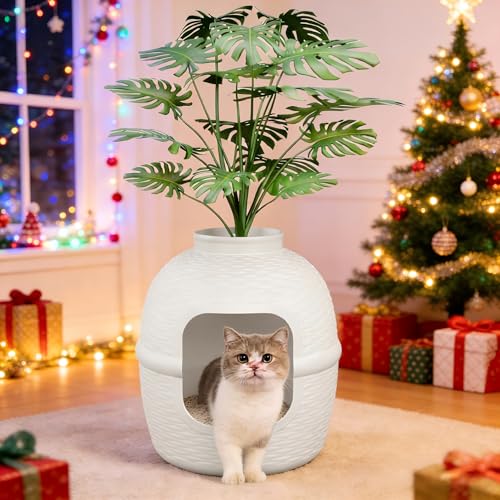 FansaFurn Hidden Litter Box Faux Plant, Large Cat Litter