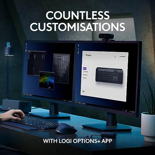 Logitech Keys S Wireless Keyboard, Low Profile, Fluid Precise Quiet Typing, Programmable Keys, Backlighting, Bluetooth, USB C Rechargeable, for Windows PC, Linux, Chrome, Mac - Graphite 6