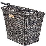 Basil Unisex – Erwachsene Bremen Rattan Look Vorderrrad-Korb, Braun, One Size