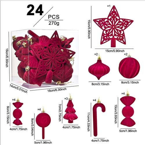 Décorations de Noël en velours pour couronne de cheminée et fête extérieure - 6