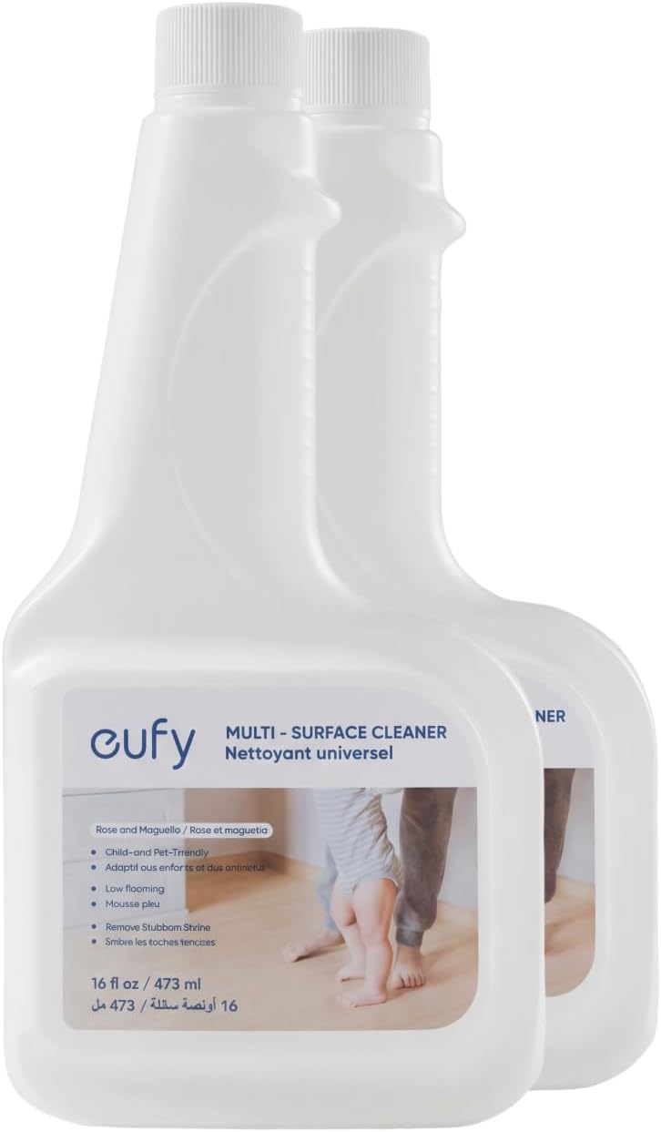 RoboVac Hard Floor Cleaning Solution (2 Bottles), Dilution Ratio 1:200, 473 ml, Floor Cleaner, Eco-Friendly, Plant-Based,Compatible with X8 Pro, X10 Omni, G series, L Series, X8 Hybrid, X9 Pro