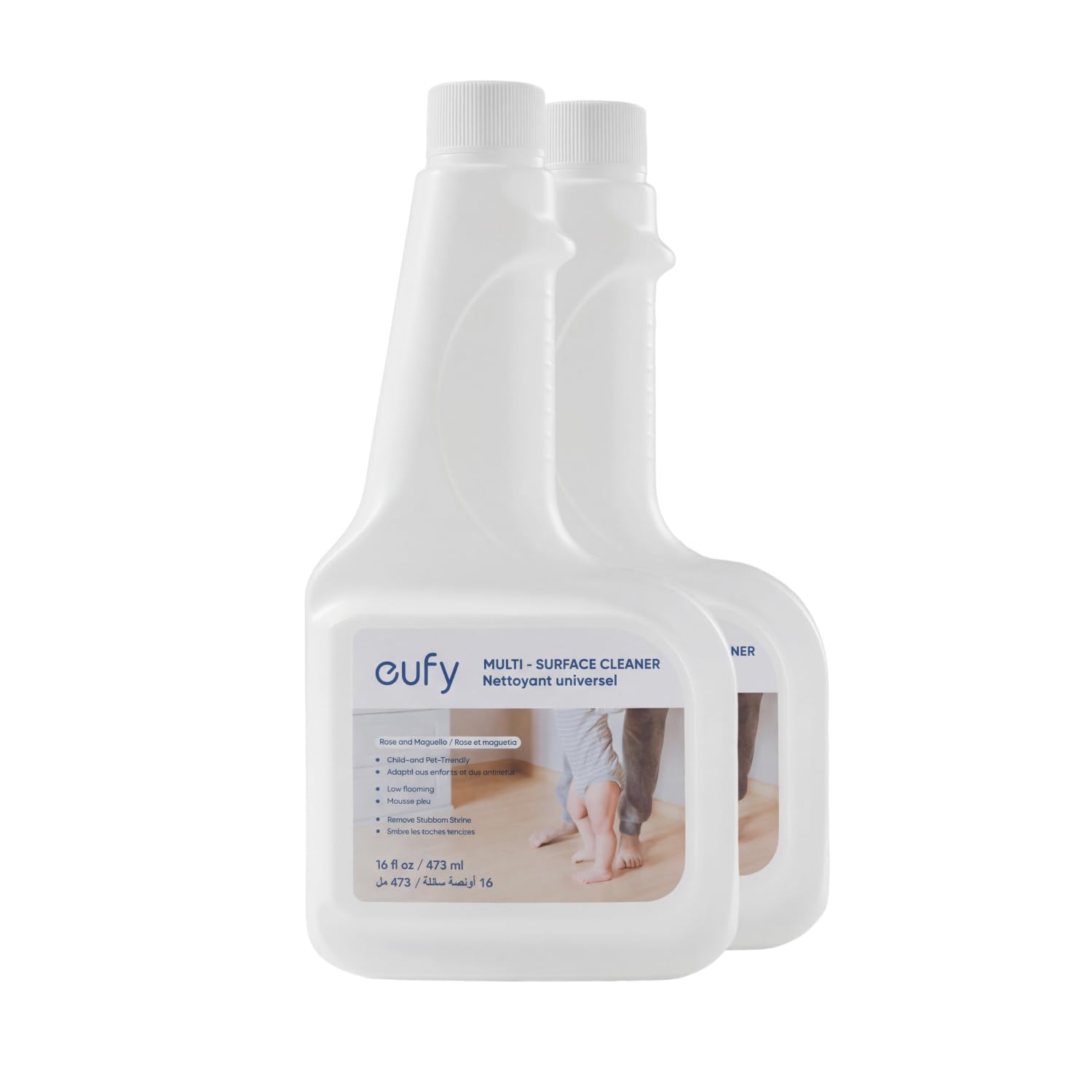 eufy RoboVac - Solución de limpieza de suelos duros (2 botellas), compatible con X10 Pro Omni, X9 Pro, X8 Hybrid, X8 Pro, X8 Pro SES, 473.2 ml, limpiador de suelos
