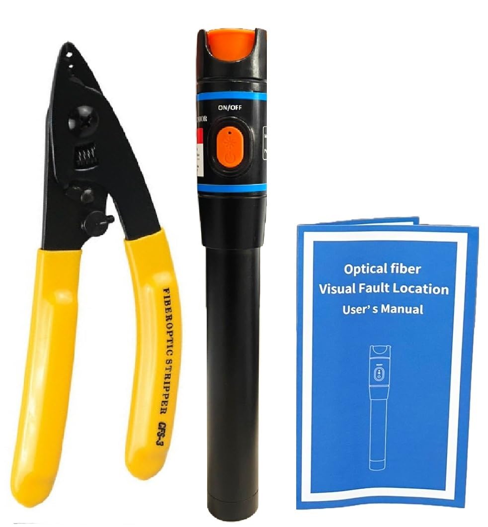 Techtest Visual Fault Locator 10mw | Vfl Fiber Optic Cable Tester Red Laser Light Source Pen Type with Cfs-3 Fiber Optic Stripping Pliers | 3 Holes Fiber Wire Stripper and Cutter Cable Stripping Tool (B091SNRZRS) Amazon Price History, Amazon Price Tracker