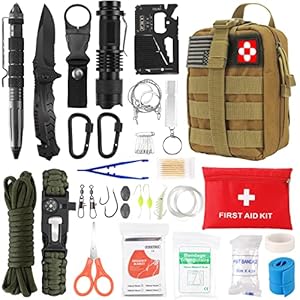 Survival Kit 72 in 1, Gifts for Men, Professional Survival Gear Equipment Tools First Aid Supplies for SOS Emergency…