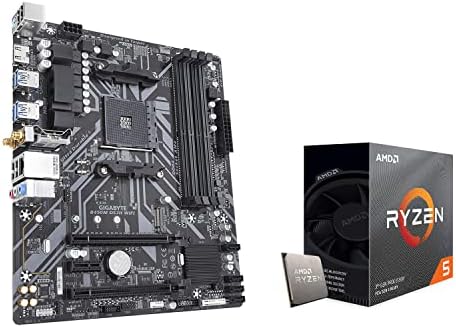 Micro Center AMD Ryzen 5 3600 6-Core, 12-Thread Unlocked Desktop Processor with Wraith Stealth Cooler Bundle with GIGABYTE B450M DS3H WiFi MATX Gaming Motherboard