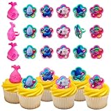 DecoPac DreamWorks Trolls Rings, 24 Cupcake Decorations Featuring Poppy & Friends,...
