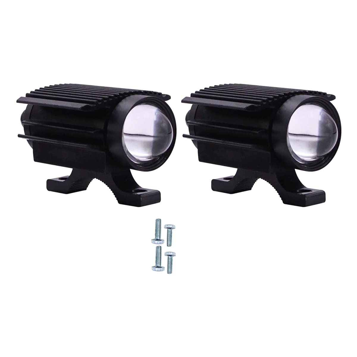 Miwings U1 LED Driving Fog Lights, Motorcycle Auxiliary Spot Lights 30+30Watt Amber and White Projector High Low Beam Lights Replacement for All Motorbike Cars SUV ATV (Pack 2)