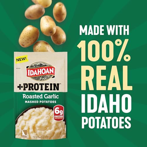 Image of Idahoan Roasted Garlic +Protein Mashed Potatoes | 4.6oz - Pack of 10