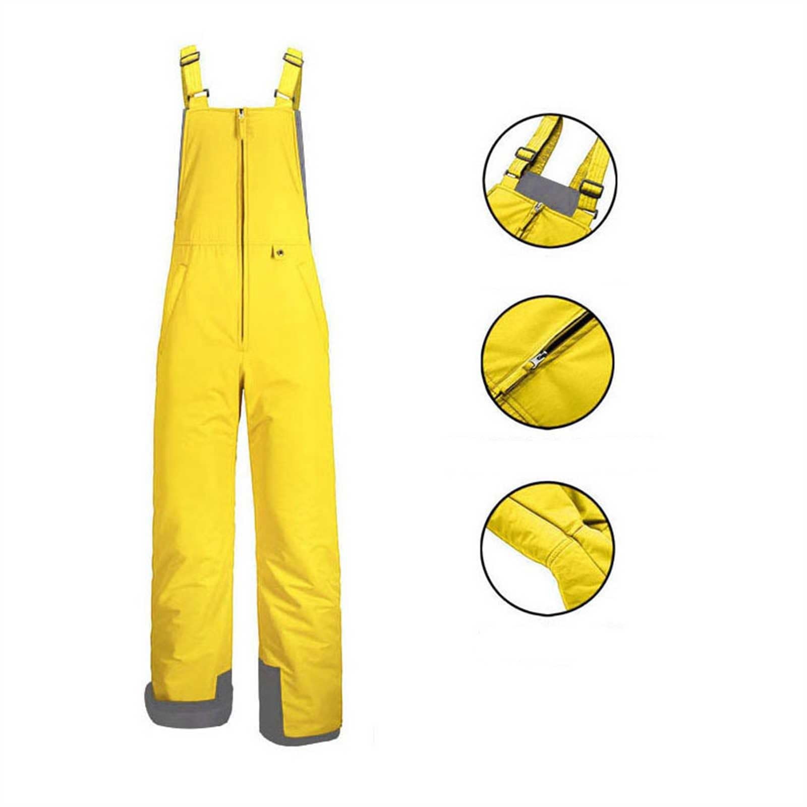Salopette de ski isolante pour femme - Pantalon de snowboard d'hiver sans manches avec bretelles réglables - Combinaison à manches évasées