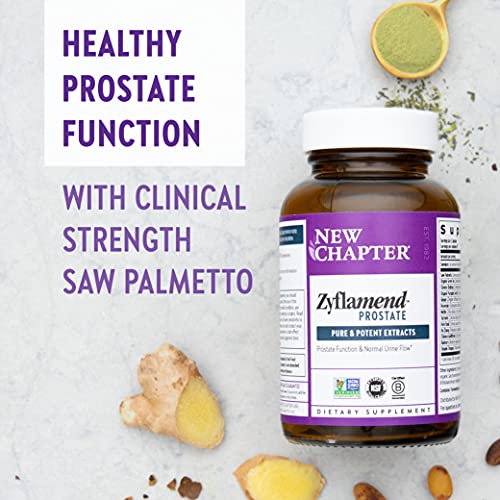 New Chapter Prostate Supplement Zyflamend Prostate With Saw Palmetto + Pumpkin Seed Oil + Turmeric For Prostate Health Vegetarian Capsule, 60 Count #TOP4