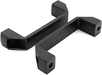 Vista 4 de Paquete de 2 manijas de aleación de aluminio negro rectangular industrial para accesorios de perfil de extrusión de aluminio serie 20, 3.543 in