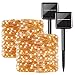Solar Powered String Lights,Solar Fairy Lights,10 Meters/ 33Ft 100LEDS / 8 Modes,Waterproof Copper Wire Lighting for Indoor，Outdoor，Wedding，Patio，Home，Garden Decoration[2 Pack]Warm White (Warm White)