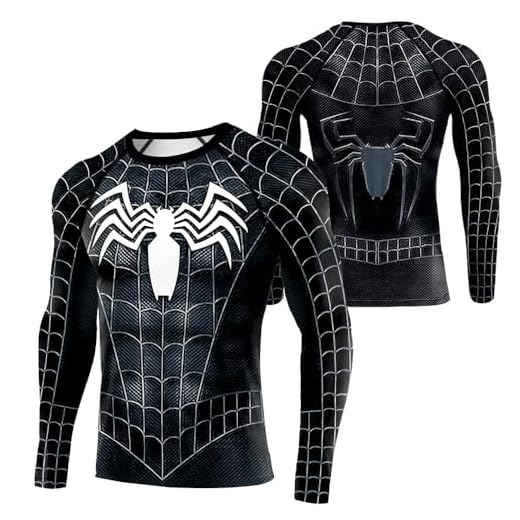 Maglietta sportiva da uomo per fitness, maglietta a compressione da supereroe per cosplay, maniche lunghe, Zhi06, L