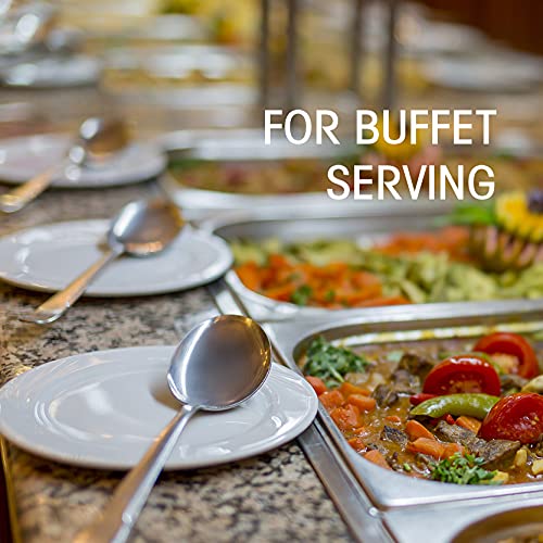 Teivio 18pcs Silver Stainless Steel Large Serving Utensils Set,Include Serving Spoons/Forks/Tongs,Slotted Spoons,Soup Ladles,Butter Knife,Sugar Spoon,Cake Server,Lasagna Server,for Buffet/Chafing Dish - Thumbnail 6