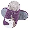 Beslip Girl’s Cute Unicorn House Slippers Memory Foam Indoor Slippers Comfy Fuzzy Knitted Slip On Slippers with Anti…