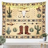 Manfei Western Aztec Tapestry Cowboy Boots Hats Bull...
