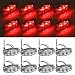 Partsam 8x Universal 2 Diode Clear/Red Mount Clearance LED Light Side Fender Marker Replacements