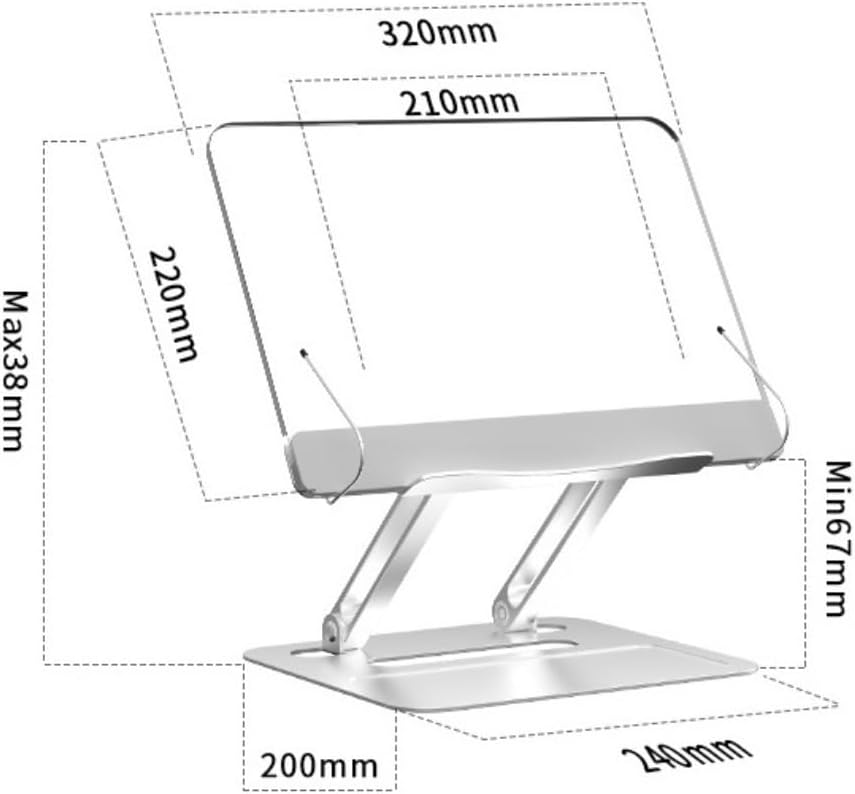 Recipe Holder Book Stand for Reading Cookbook Holder Acrylic Display for Hands Free Adjustable Height Cooking Helper(A)