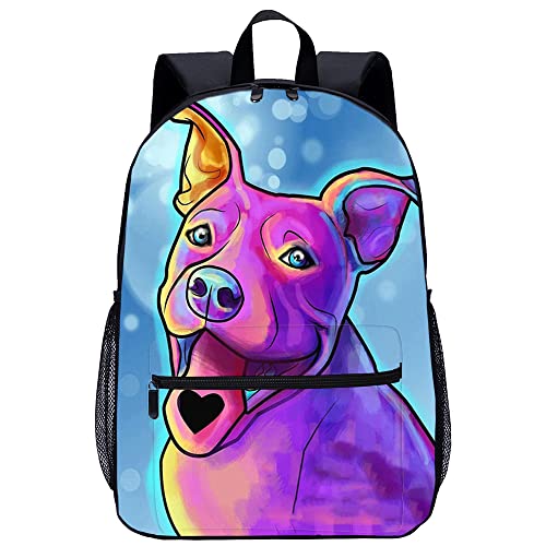 Sac d'école pour enfants avec imprimé chien 3D stylé pour la rentrée